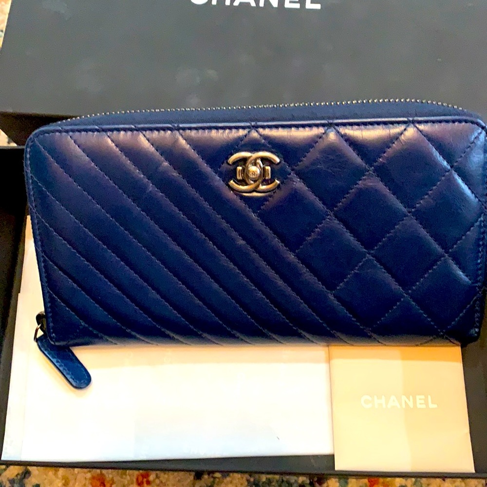 Chanel Long Wallet Blue